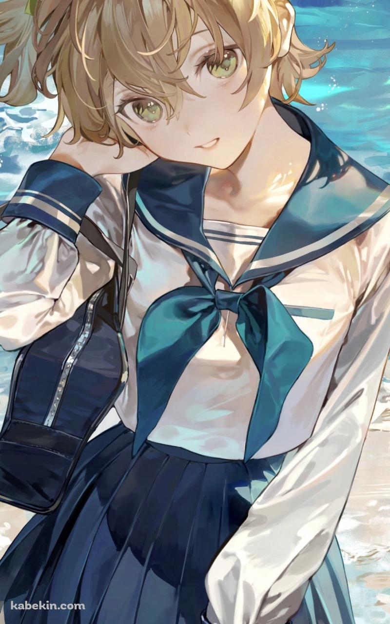 セーラー服を着た可愛い大場なな / 海辺 / 少女☆歌劇 レヴュースタァライトのAndroidの壁紙(800px x 1280px) スマホ用