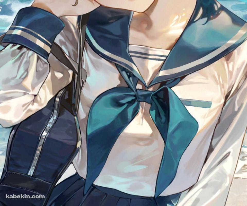 セーラー服を着た可愛い大場なな / 海辺 / 少女☆歌劇 レヴュースタァライトのAndroidの壁紙(960px x 800px) スマホ用
