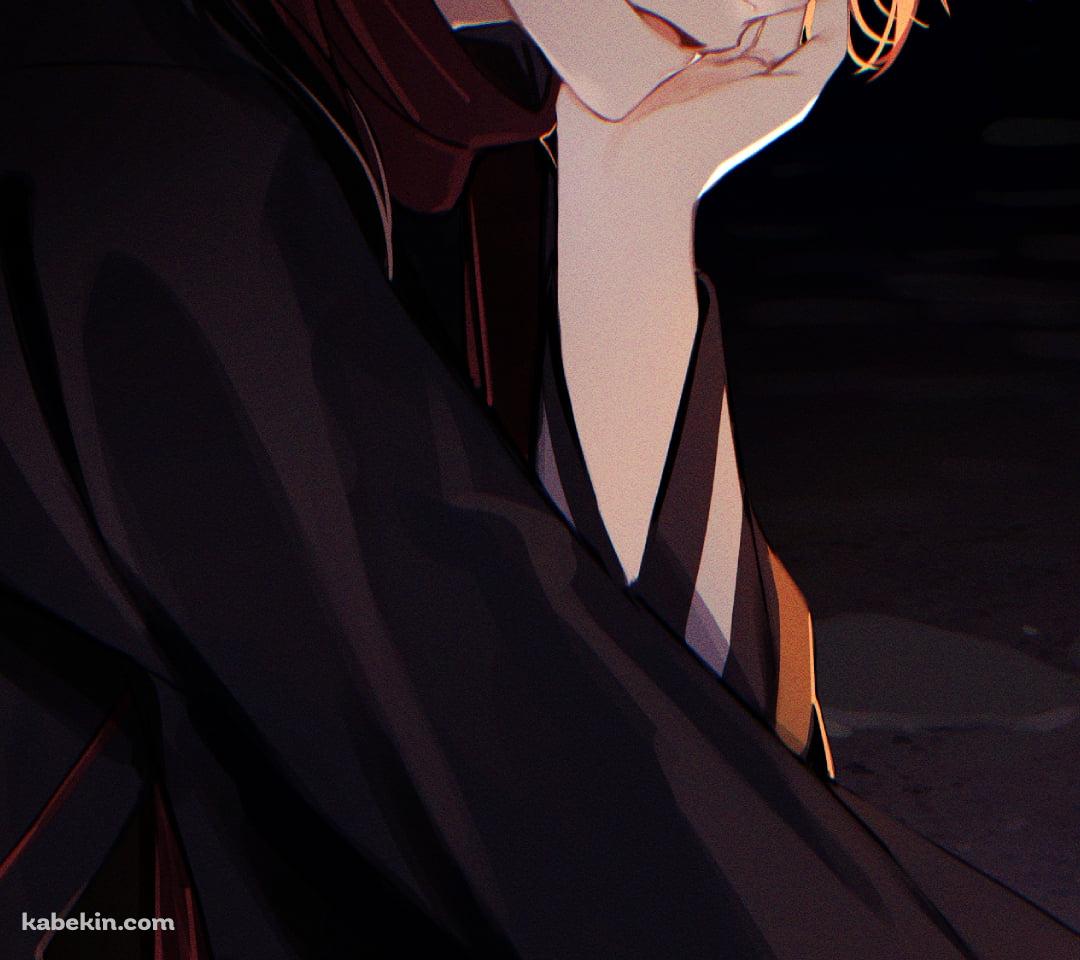 線香花火をする黒い着物を着た加州清光（かしゅうきよみつ） / 刀工 / 刀剣乱舞のAndroidの壁紙(1080px x 960px) スマホ用