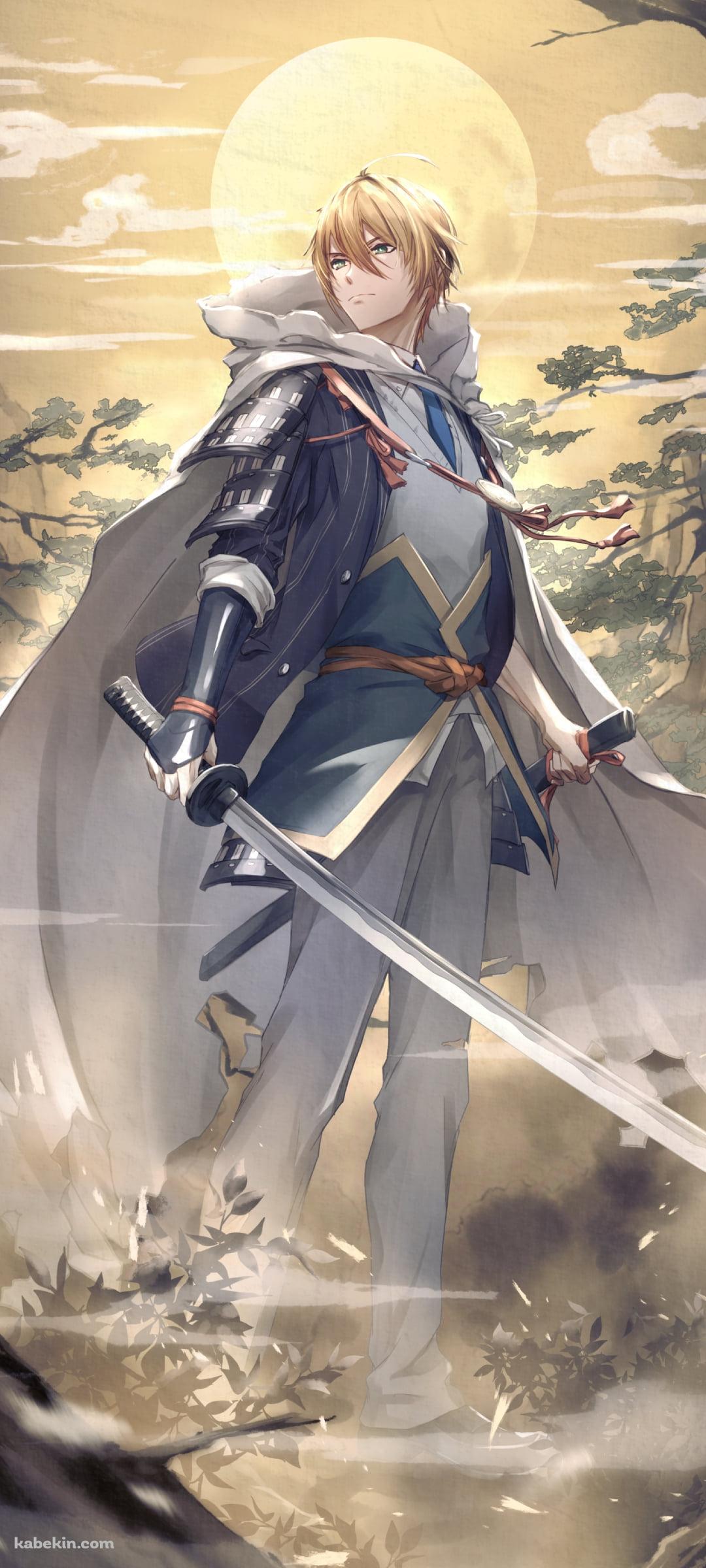 山と満月と山姥切国広（やまんばぎりくにひろ） / 刀剣乱舞のAndroidの壁紙(1080px x 2400px) スマホ用