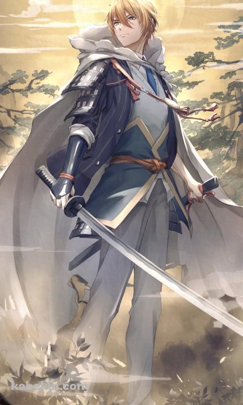 山と満月と山姥切国広（やまんばぎりくにひろ） / 刀剣乱舞のAndroidの壁紙(480px x 800px) スマホ用