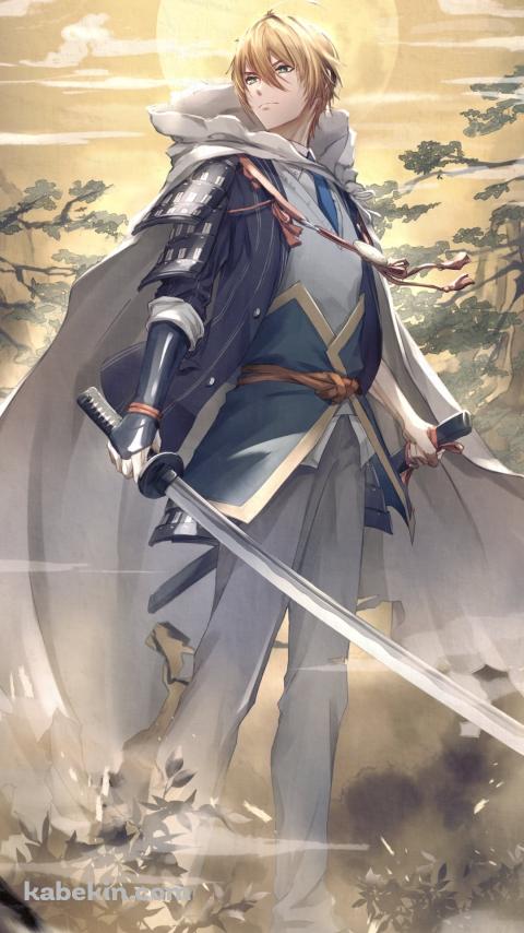 山と満月と山姥切国広（やまんばぎりくにひろ） / 刀剣乱舞のAndroidの壁紙(480px x 854px) スマホ用