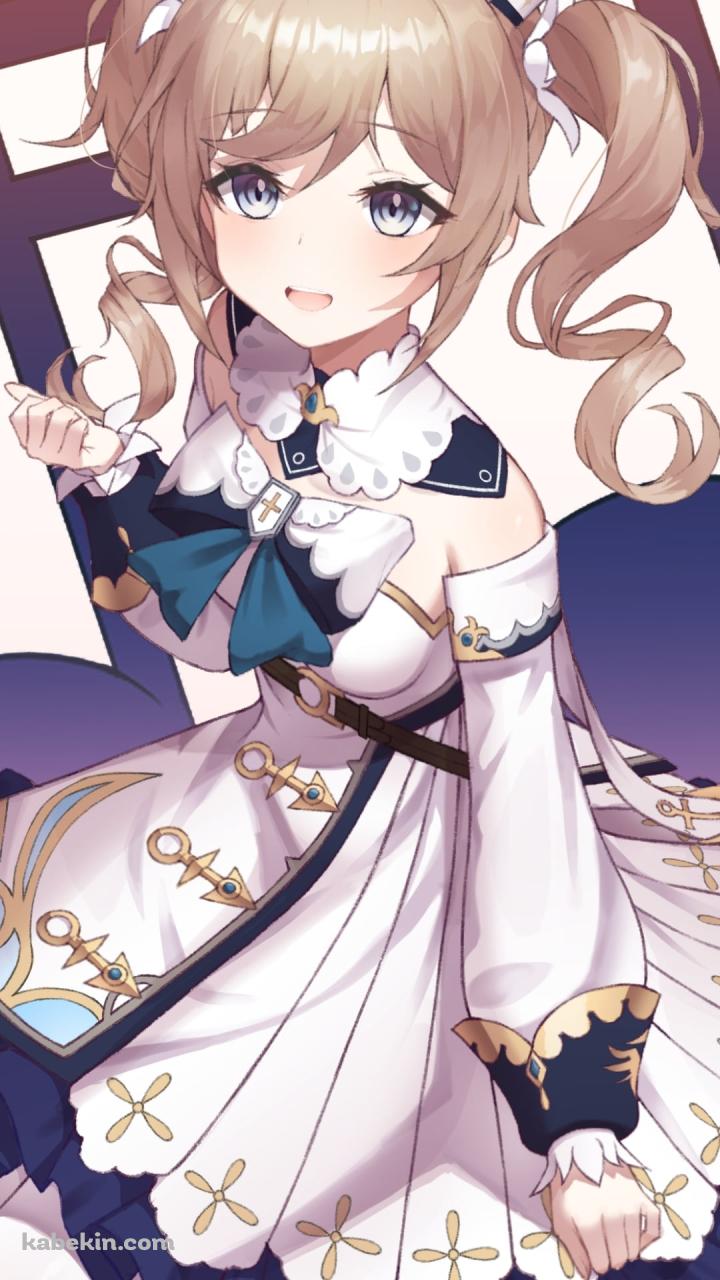 音符の前に座っているバーバラ / 原神のAndroidの壁紙(720px x 1280px) スマホ用