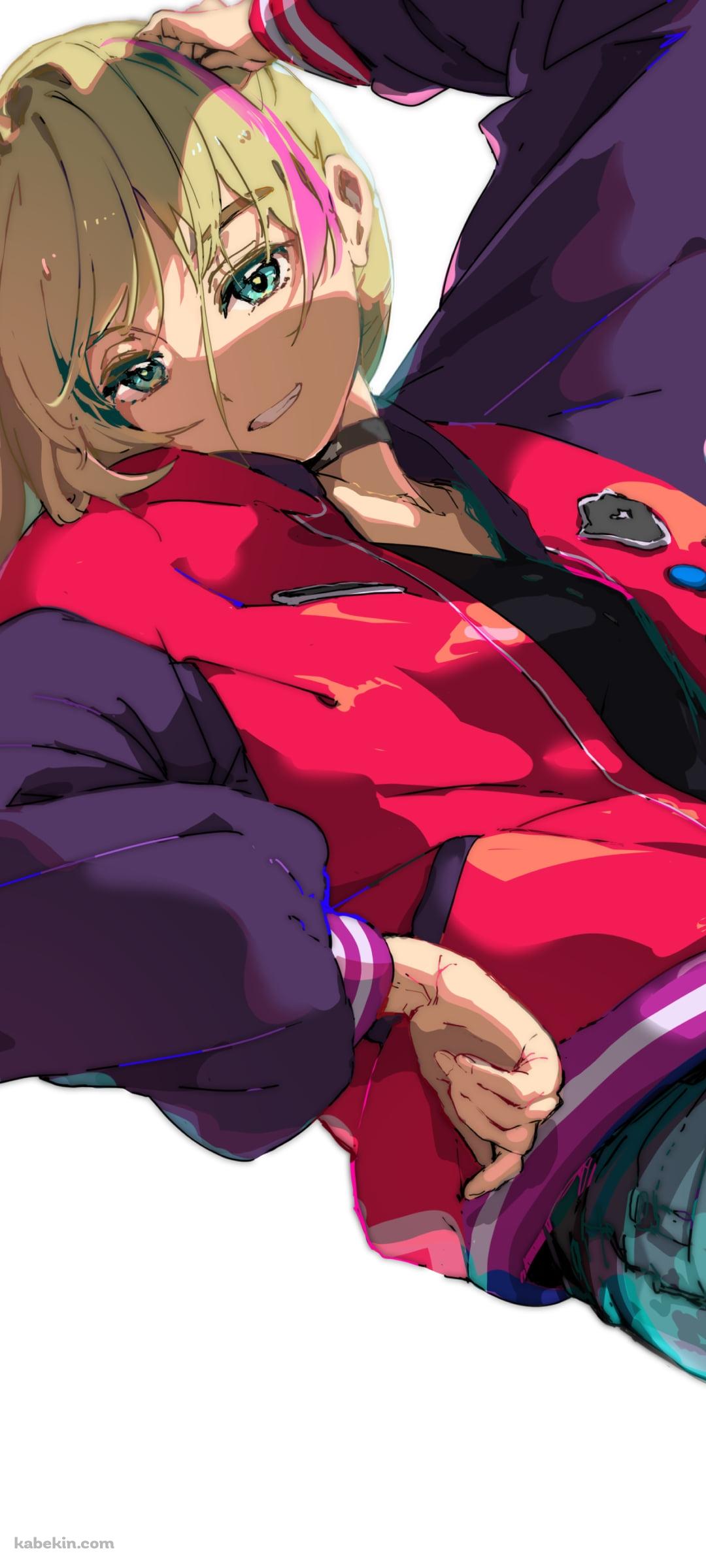 黒と紫のジャンパーを着る可愛い川井リカ / ワンダーエッグ・プライオリティのAndroidの壁紙(1080px x 2400px) スマホ用