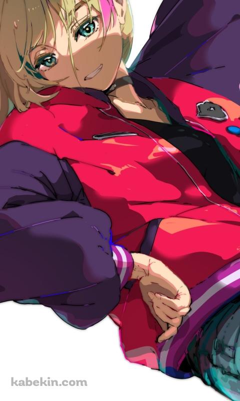 黒と紫のジャンパーを着る可愛い川井リカ / ワンダーエッグ・プライオリティのAndroidの壁紙(480px x 800px) スマホ用