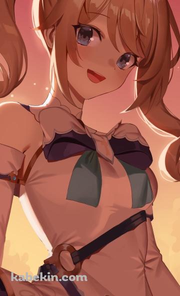 夕焼け時、こちらに微笑む可愛いバーバラ / 原神のAndroidの壁紙(360px x 592px) スマホ用