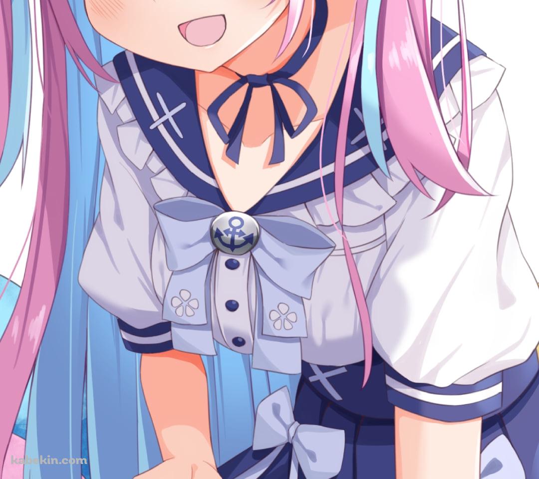 ゲームコントローラーを持つ可愛い湊あくあ / ホロライブ / バーチャルYouTuber / VtuberのAndroidの壁紙(1080px x 960px) スマホ用