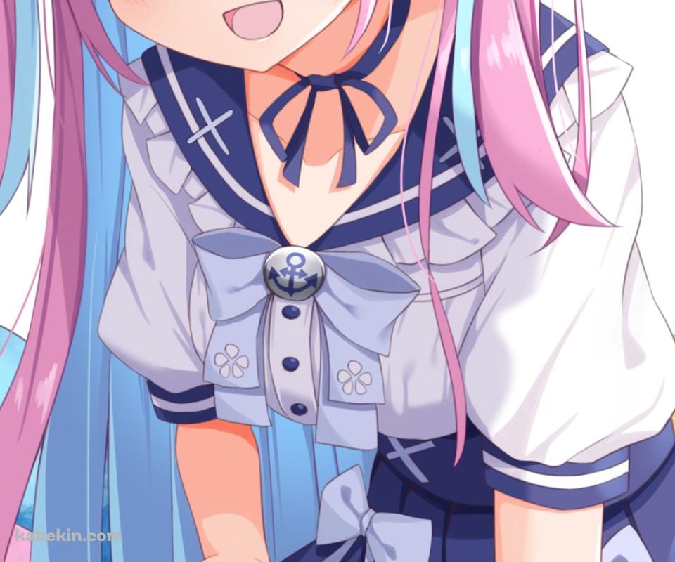 ゲームコントローラーを持つ可愛い湊あくあ / ホロライブ / バーチャルYouTuber / VtuberのAndroidの壁紙(960px x 800px) スマホ用