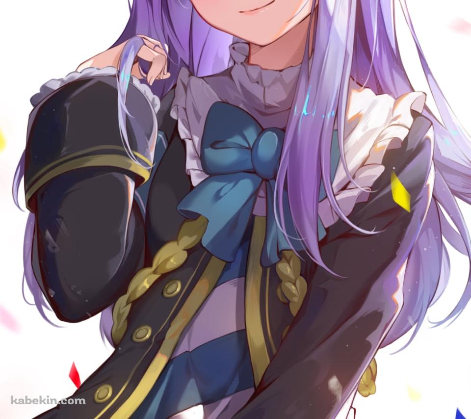 青・赤・黄色の紙吹雪が舞う中で微笑む可愛いメジロマックイーン / ウマ娘プリティーダービーのAndroidの壁紙(960px x 854px) スマホ用