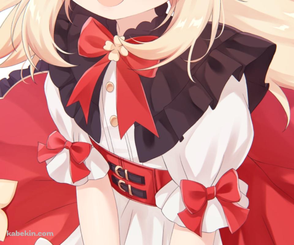 満面の笑みの可愛いクレー / 赤いドレス / 星燭に揺れる爛花 / 原神のAndroidの壁紙(960px x 800px) スマホ用