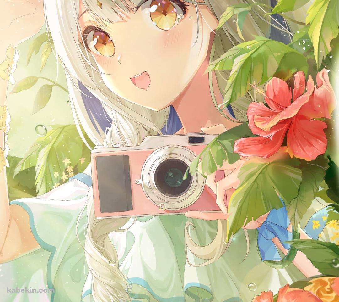 ピンクのカメラを持つ可愛い希亚娜 / バーチャルYouTuberのAndroidの壁紙(1080px x 960px) スマホ用