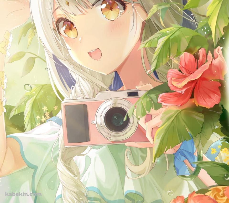 ピンクのカメラを持つ可愛い希亚娜 / バーチャルYouTuberのAndroidの壁紙(960px x 854px) スマホ用
