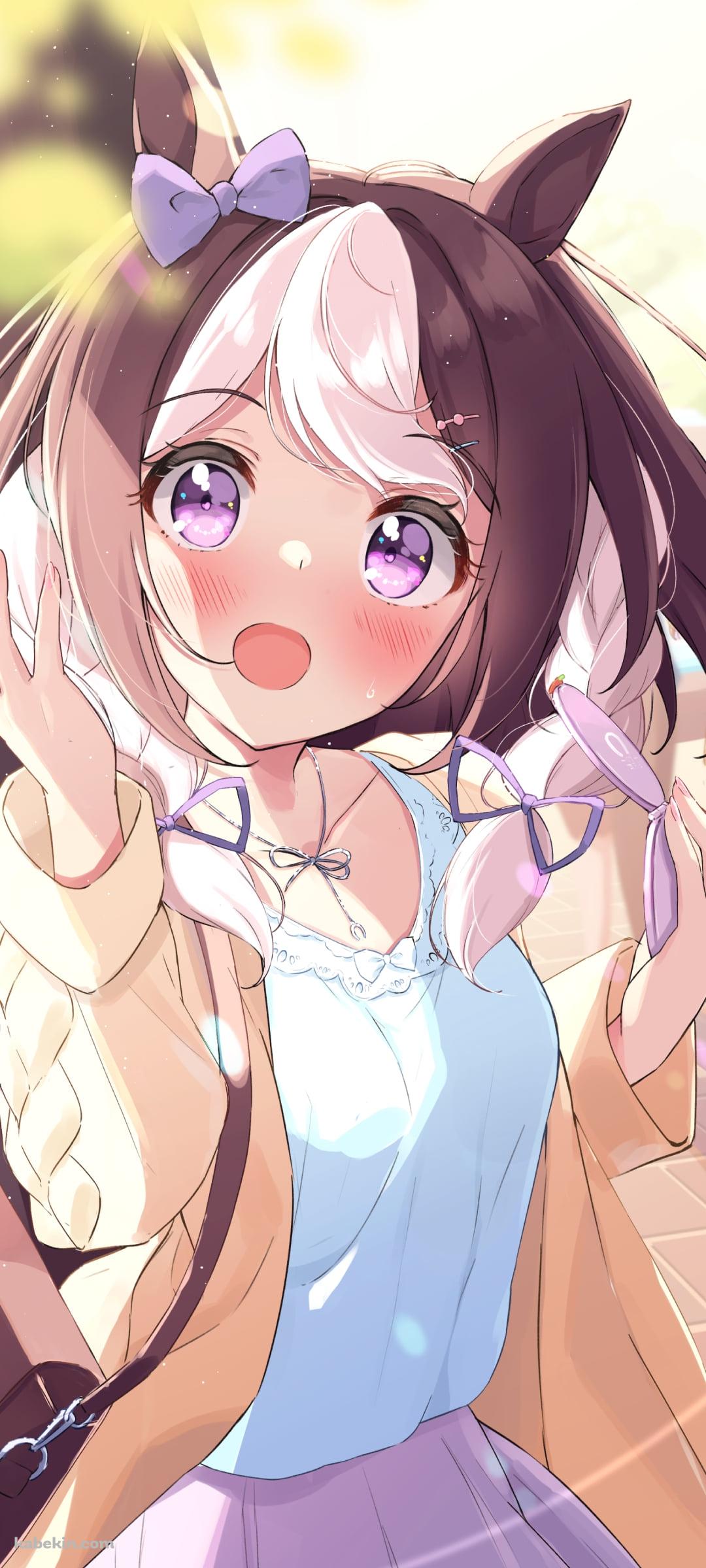 コンパクトミラーを落ちながら驚くスペシャルウィーク / ウマ娘プリティーダービーのAndroidの壁紙(1080px x 2400px) スマホ用