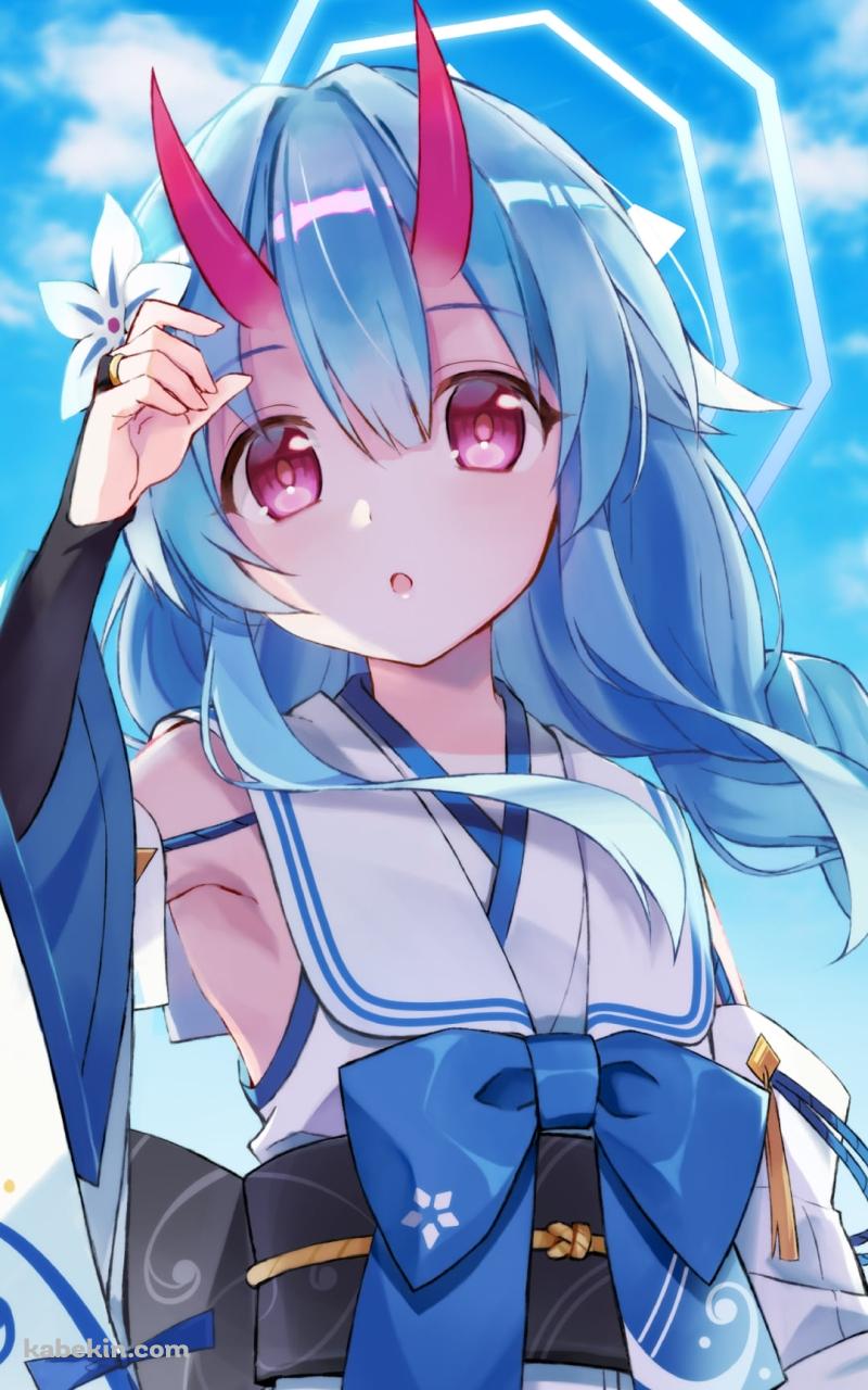 青空と和楽チセ / ブルアカ / ブルーアーカイブのAndroidの壁紙(800px x 1280px) スマホ用
