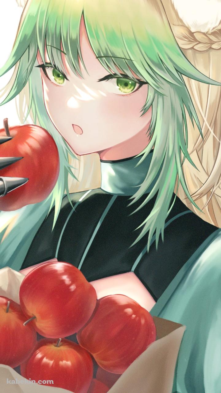 沢山の赤いリンゴが入った紙袋を抱えるアタランテ / fate/grand orderのAndroidの壁紙(720px x 1280px) スマホ用