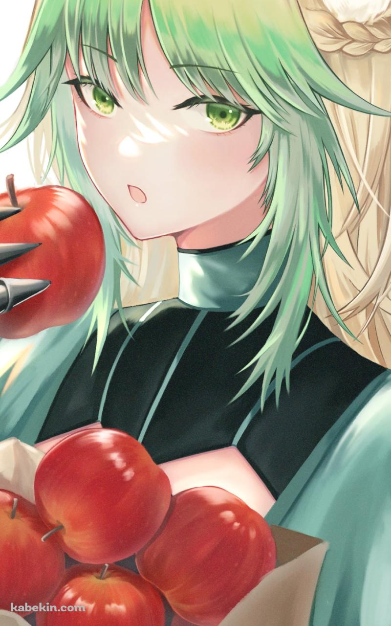 沢山の赤いリンゴが入った紙袋を抱えるアタランテ / fate/grand orderのAndroidの壁紙(800px x 1280px) スマホ用