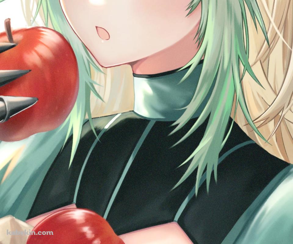 沢山の赤いリンゴが入った紙袋を抱えるアタランテ / fate/grand orderのAndroidの壁紙(960px x 800px) スマホ用