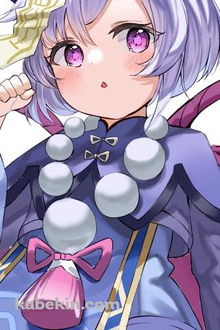 拳をかざすプニプニの七七 / 原神のAndroidの壁紙(320px x 480px) スマホ用