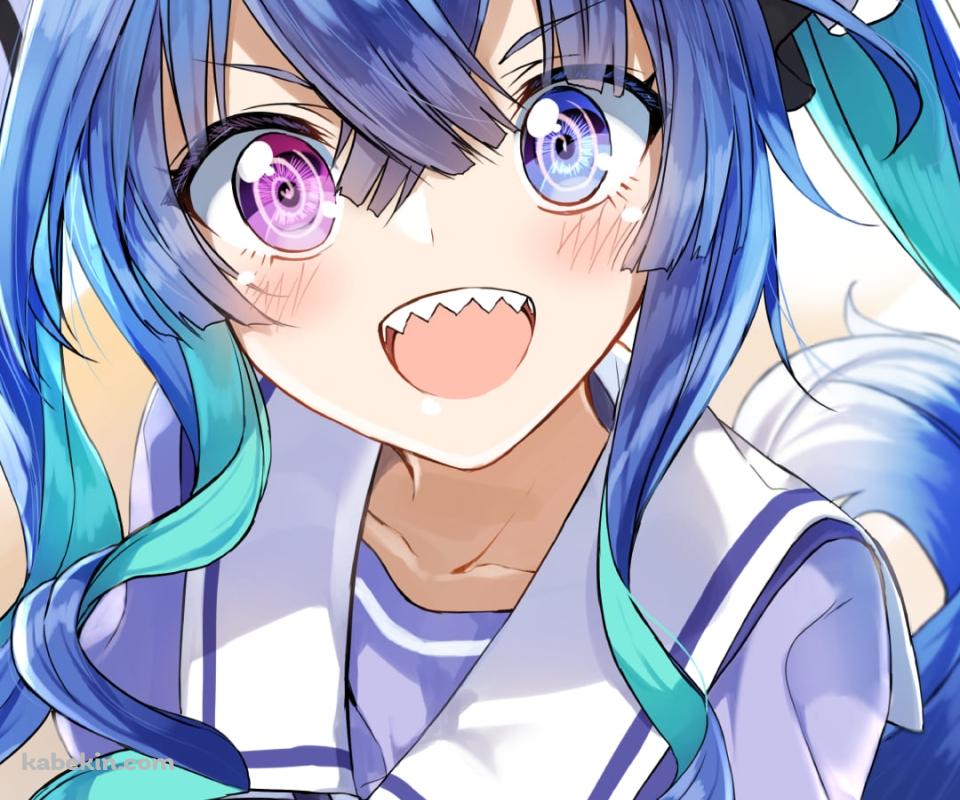 机に両手をついた笑顔のツインターボ / ウマ娘プリティーダービーのAndroidの壁紙(960px x 800px) スマホ用