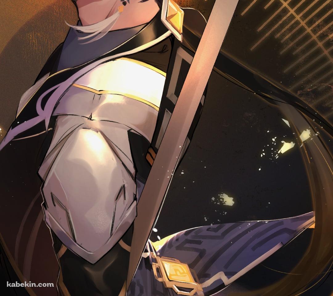 横目でこちらを見るかっこいい鍾離 / 原神のAndroidの壁紙(1080px x 960px) スマホ用