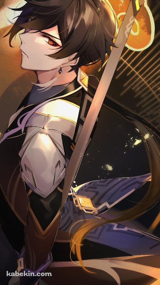 横目でこちらを見るかっこいい鍾離 / 原神のAndroidの壁紙(540px x 960px) スマホ用