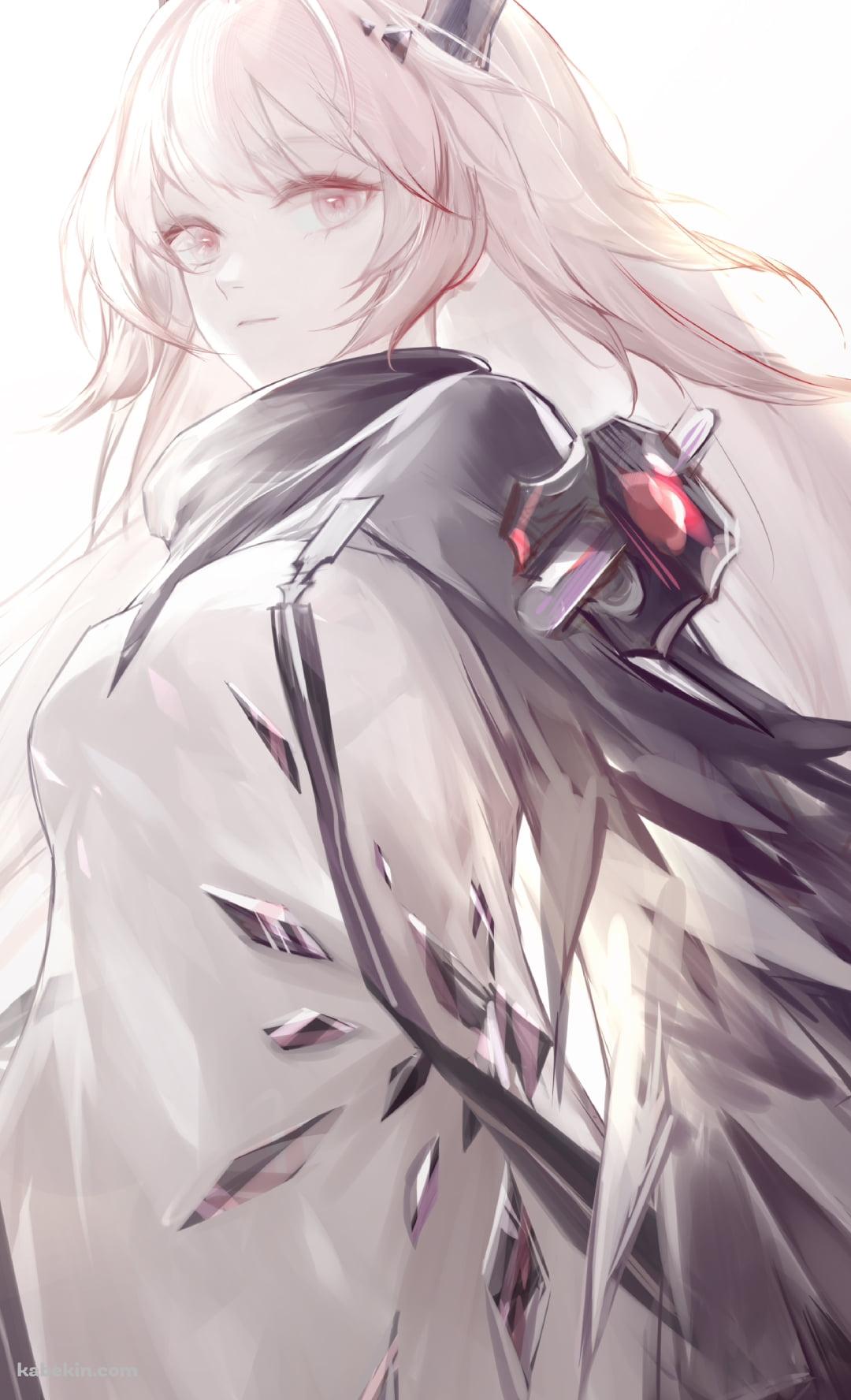 かっこいい白と黒の服を着たテレジア / アークナイツのAndroidの壁紙(1080px x 1776px) スマホ用