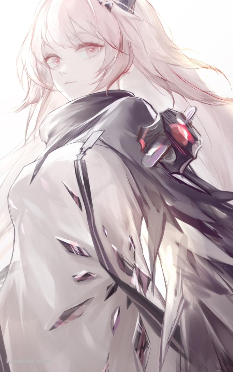 かっこいい白と黒の服を着たテレジア / アークナイツのAndroidの壁紙(800px x 1280px) スマホ用