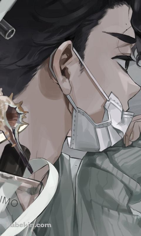 マスクをした佐久早聖臣 (さくさきよおみ) / 香水 / 貝殻 / ハイキュー!!のAndroidの壁紙(480px x 800px) スマホ用