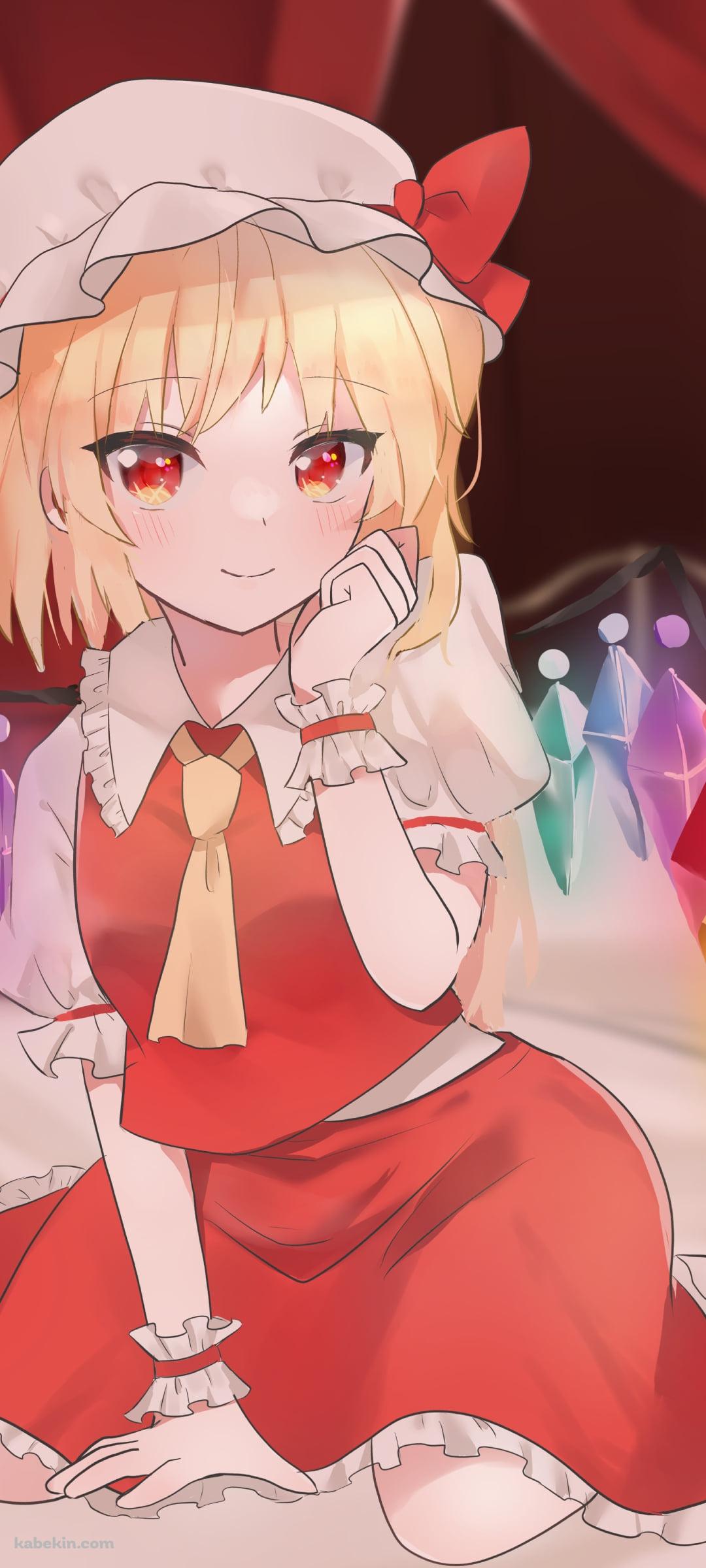 ブリブリのポーズをする可愛いフランドール・スカーレット / 東方のAndroidの壁紙(1080px x 2400px) スマホ用