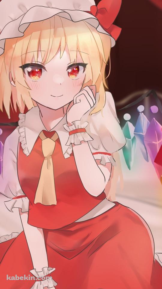 ブリブリのポーズをする可愛いフランドール・スカーレット / 東方のAndroidの壁紙(540px x 960px) スマホ用