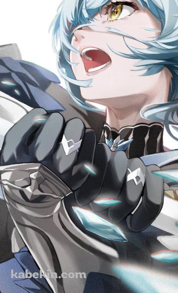 剣を振るう下から見上げたかっこいいエウルア・ローレンス / 原神のAndroidの壁紙(360px x 592px) スマホ用