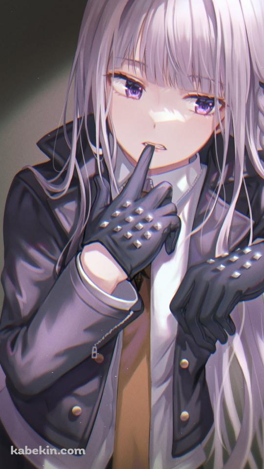 黒いごっつい手袋を噛む霧切響子（きりぎりきょうこ） / ダンガンロンパのAndroidの壁紙(540px x 960px) スマホ用