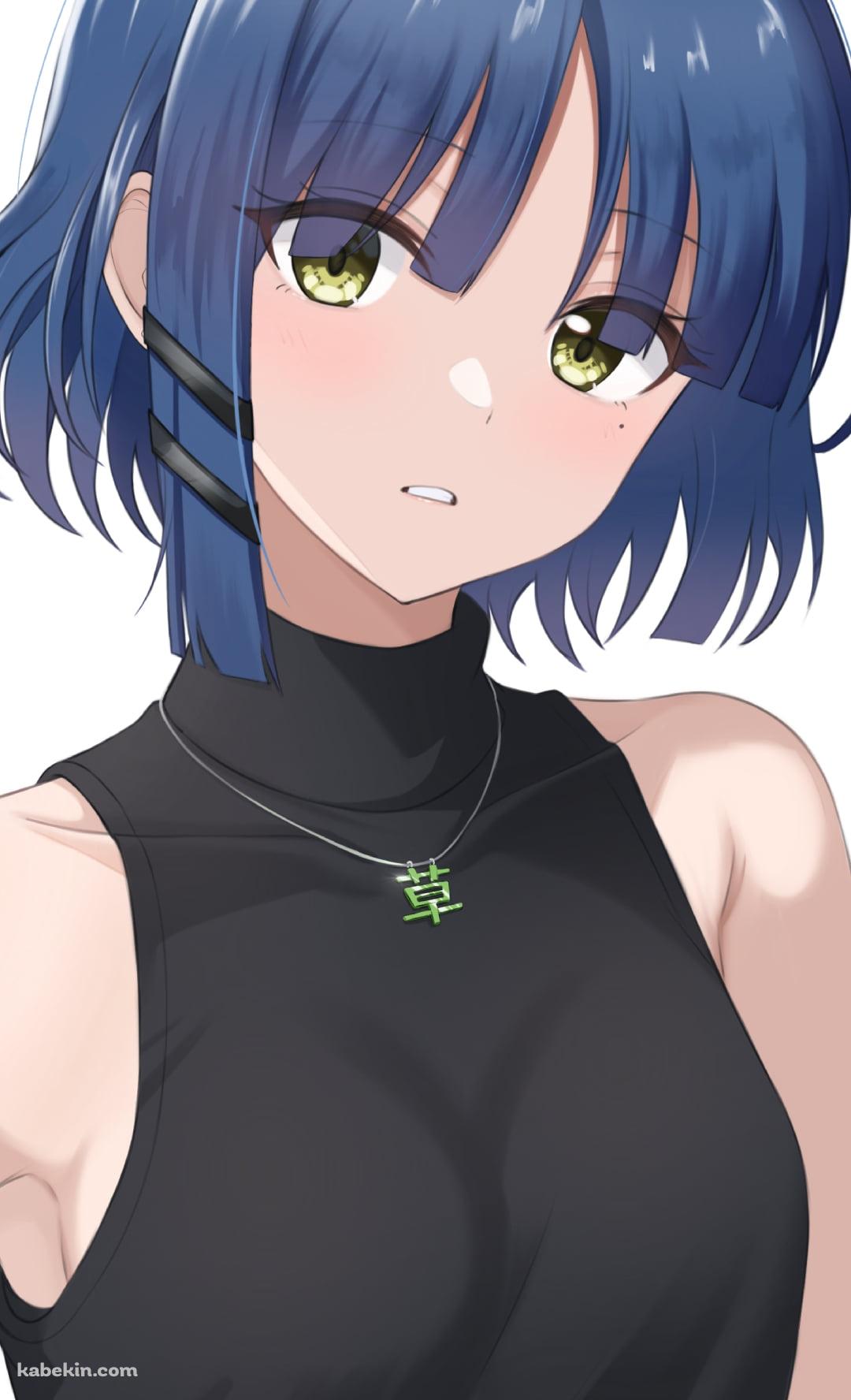 黄緑の瞳でこちらを見つめる山田リョウ / ぼっち・ざ・ろっく!のAndroidの壁紙(1080px x 1776px) スマホ用