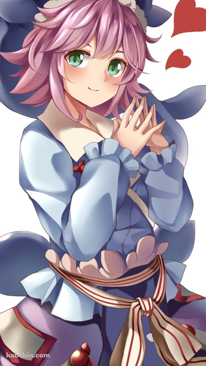 両手を合わせて微笑む奥野田美宵 (おくのだみよい) / 東方のAndroidの壁紙(720px x 1280px) スマホ用