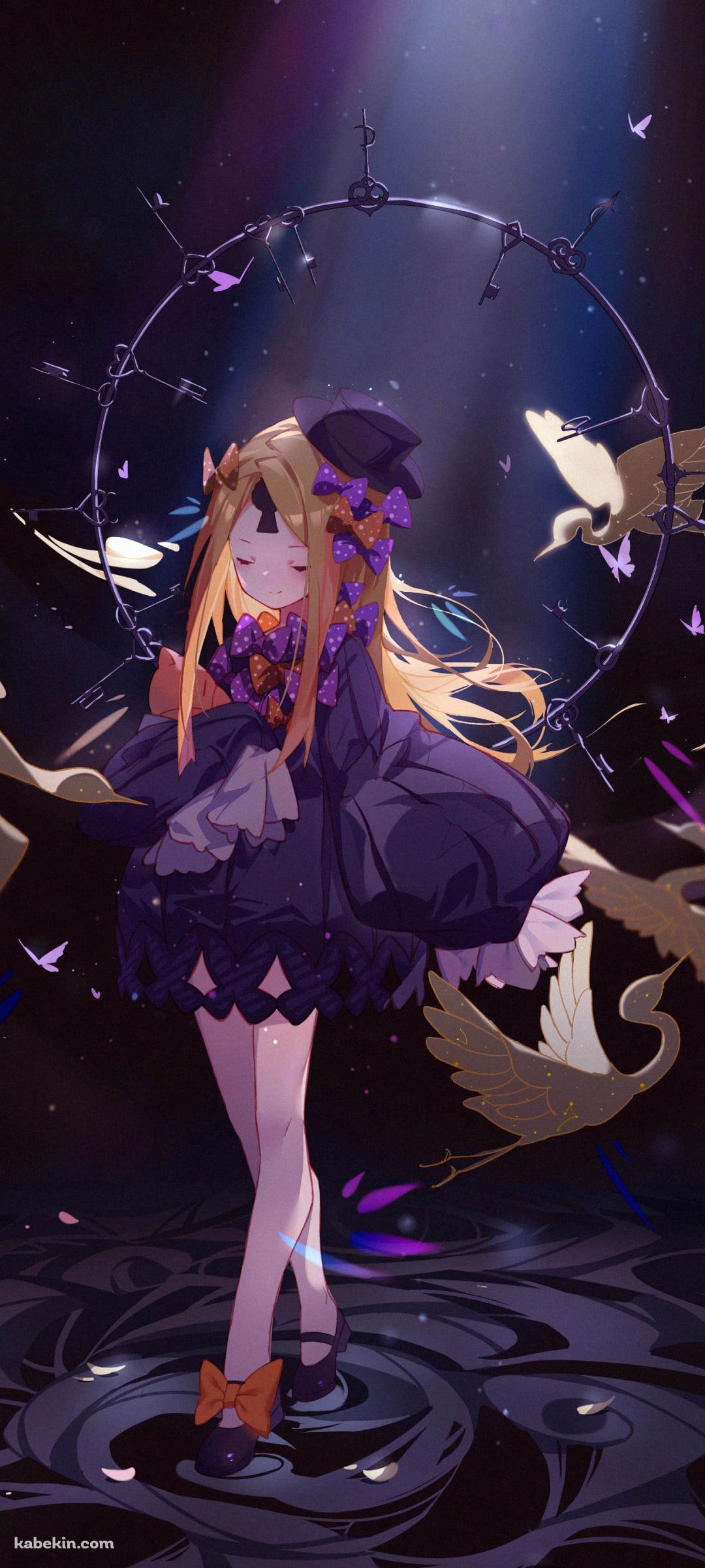 白い鳥と目をつぶるアビゲイル・ウィリアムズ / fate/grand orderのAndroidの壁紙(1080px x 2400px) スマホ用