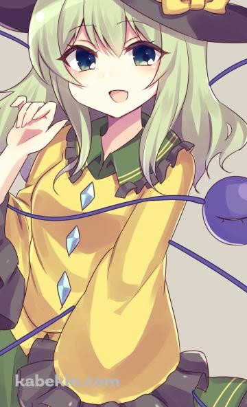 笑顔で右手をかざす古明地こいし / 東方のAndroidの壁紙(360px x 592px) スマホ用