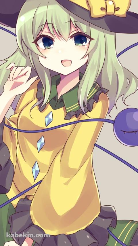 笑顔で右手をかざす古明地こいし / 東方のAndroidの壁紙(480px x 854px) スマホ用