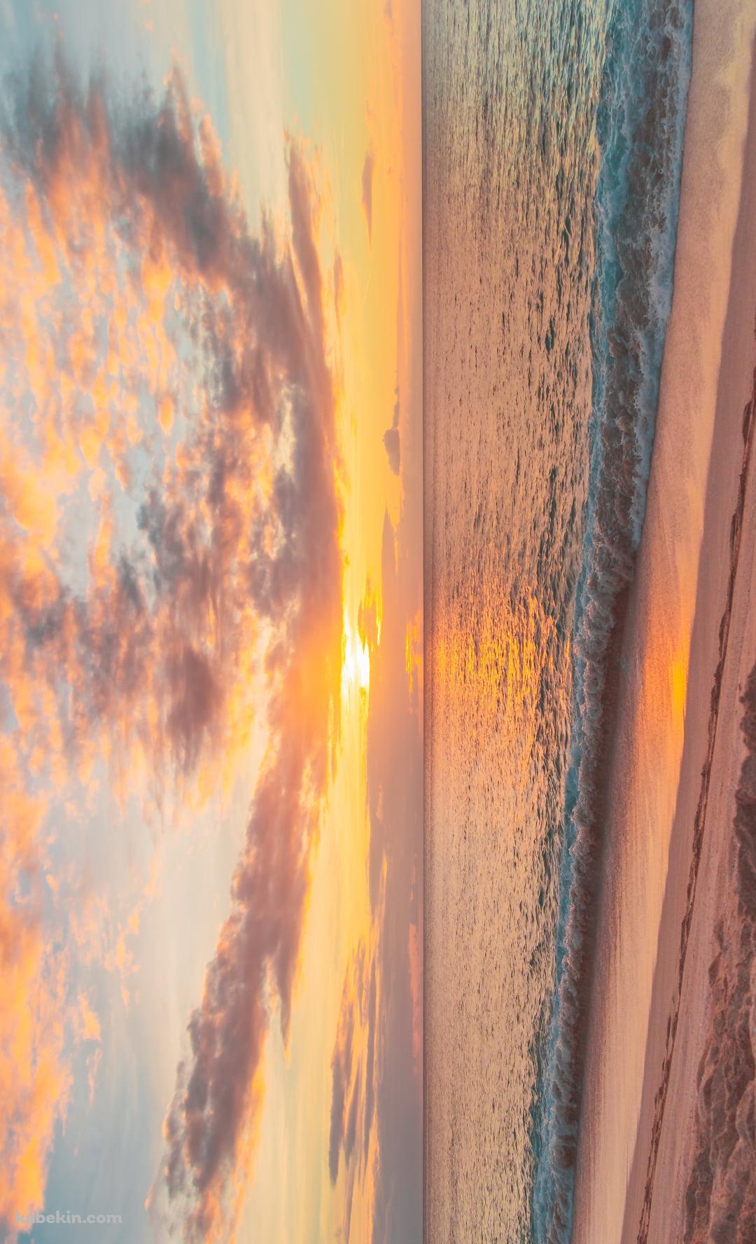 フエルテベントゥラ島 / カナリア諸島の綺麗な海 / 夕陽 / 砂浜 / ビーチのAndroidの壁紙(1080px x 1776px) スマホ用