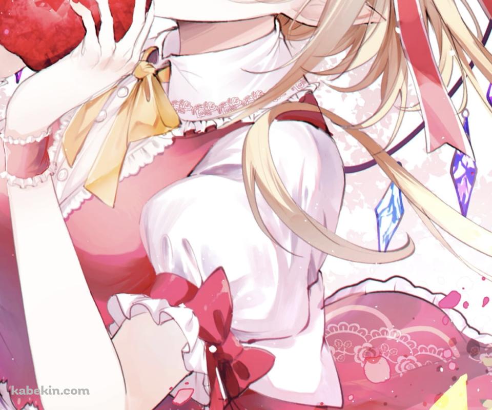 大きなリンゴを持つフランドール・スカーレット / 東方のAndroidの壁紙(960px x 800px) スマホ用