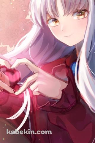 両手でハートを作るカレン・c・オルテンシア / fate/grand orderのAndroidの壁紙(320px x 480px) スマホ用