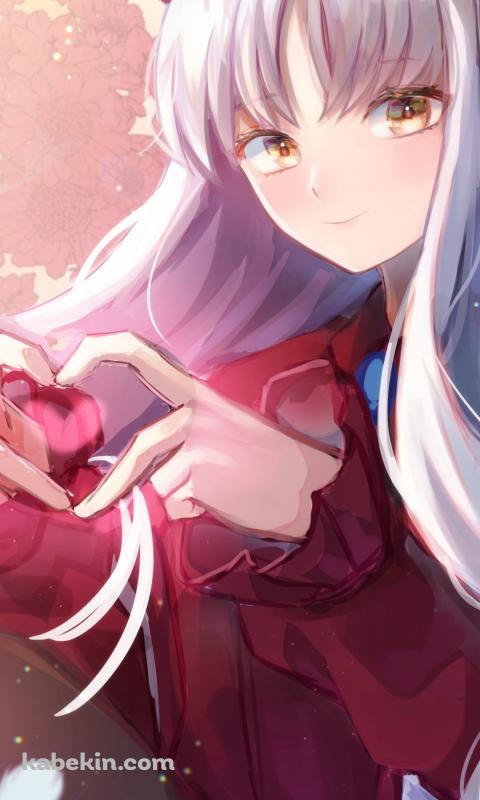 両手でハートを作るカレン・c・オルテンシア / fate/grand orderのAndroidの壁紙(480px x 800px) スマホ用