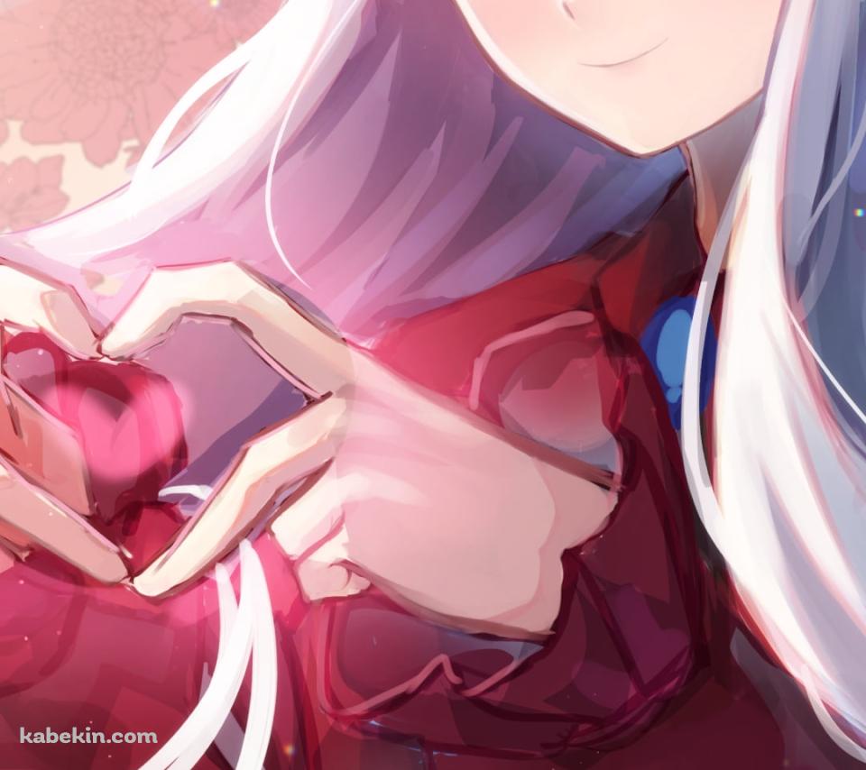 両手でハートを作るカレン・c・オルテンシア / fate/grand orderのAndroidの壁紙(960px x 854px) スマホ用