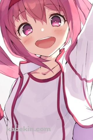 体操着を着て元気に喜ぶハルウララ / ウマ娘プリティーダービーのAndroidの壁紙(320px x 480px) スマホ用