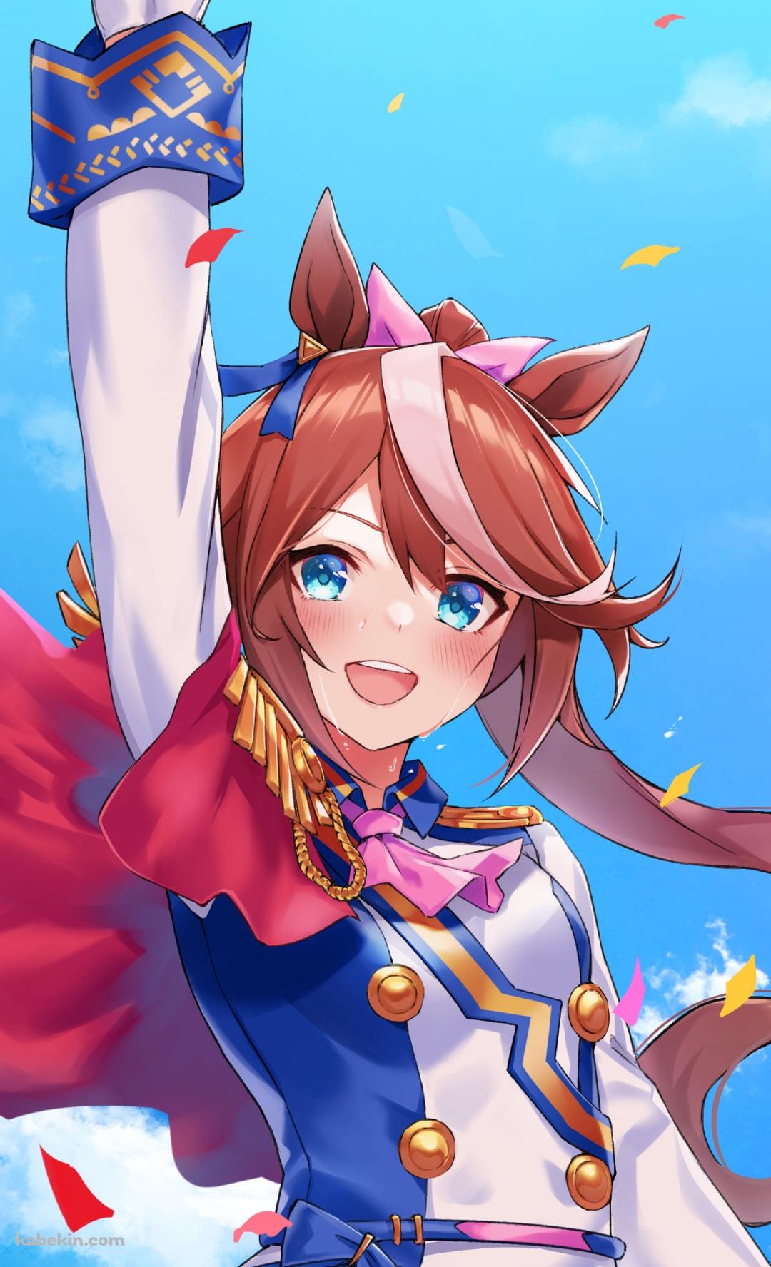 天高くピースを掲げるトウカイテイオー / ウマ娘プリティーダービーのAndroidの壁紙(1080px x 1776px) スマホ用