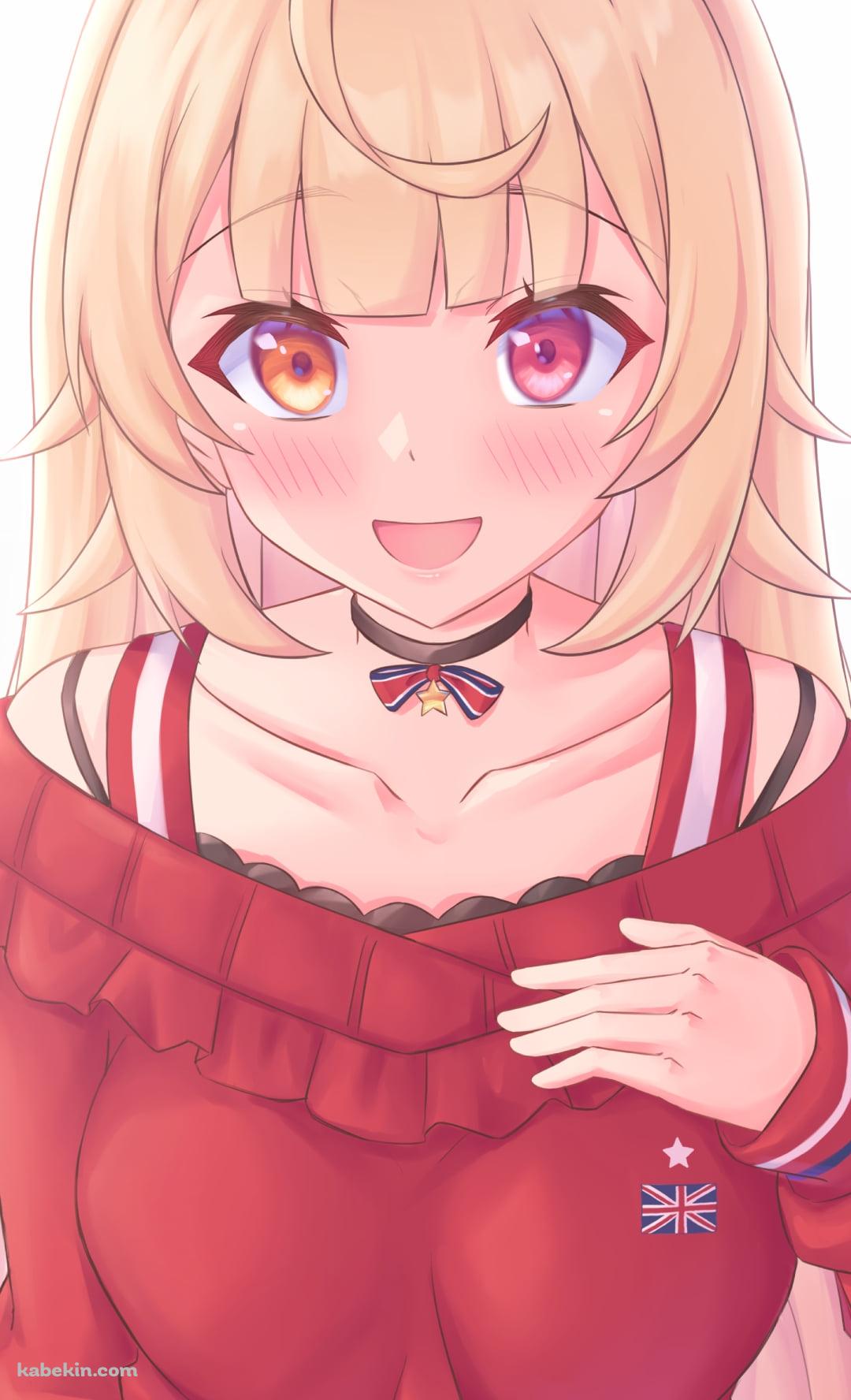 赤い洋服を着た笑顔の星川サラ / にじさんじ / バーチャルYouTuber / VtuberのAndroidの壁紙(1080px x 1776px) スマホ用