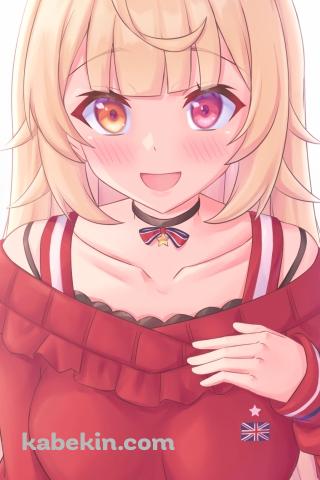 赤い洋服を着た笑顔の星川サラ / にじさんじ / バーチャルYouTuber / VtuberのAndroidの壁紙(320px x 480px) スマホ用
