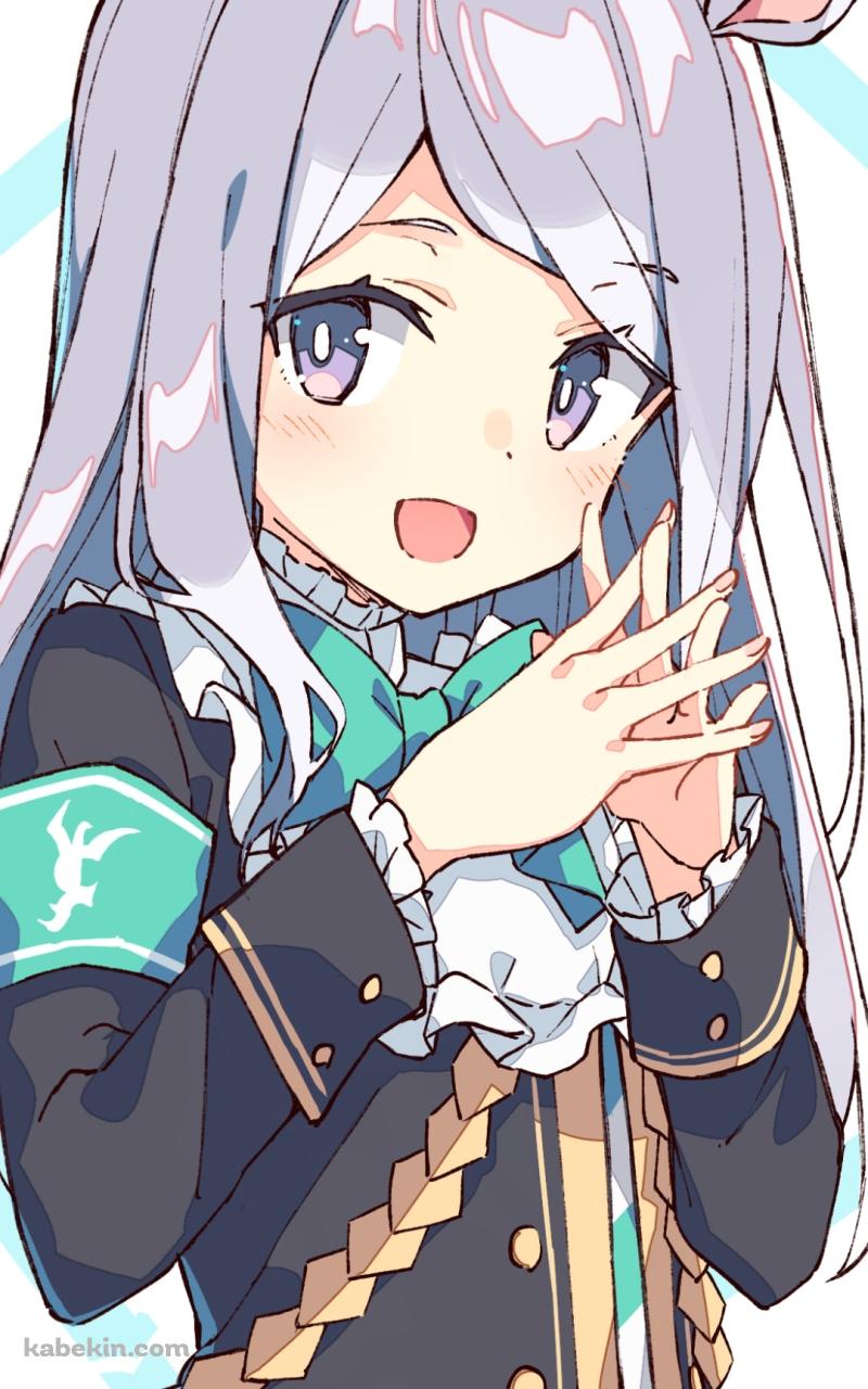 両手を合わせ笑顔の可愛いメジロマックイーン / ウマ娘プリティーダービーのAndroidの壁紙(800px x 1280px) スマホ用