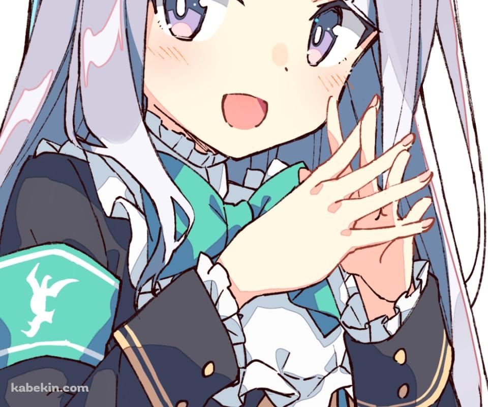 両手を合わせ笑顔の可愛いメジロマックイーン / ウマ娘プリティーダービーのAndroidの壁紙(960px x 800px) スマホ用