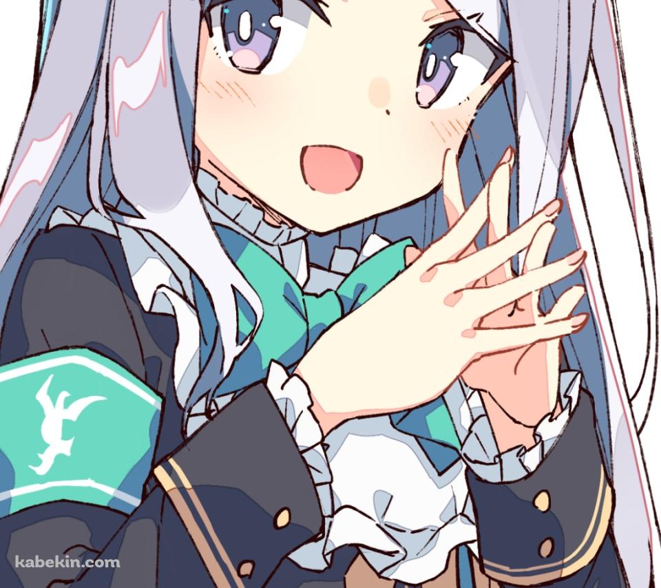 両手を合わせ笑顔の可愛いメジロマックイーン / ウマ娘プリティーダービーのAndroidの壁紙(960px x 854px) スマホ用