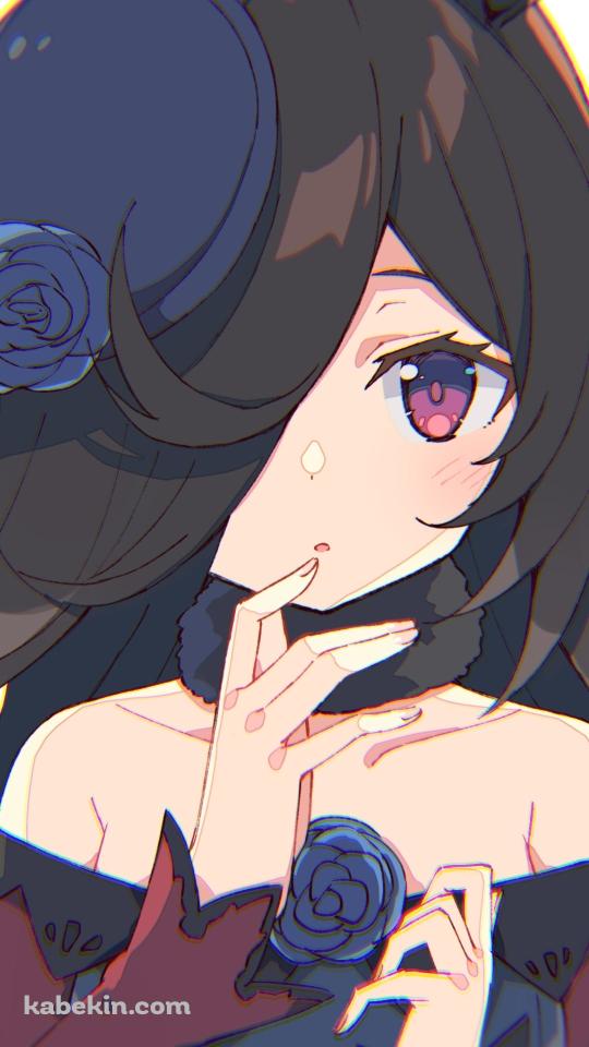 右手の人差し指を口元にあてる可愛いライスシャワー / ウマ娘プリティーダービーのAndroidの壁紙(540px x 960px) スマホ用
